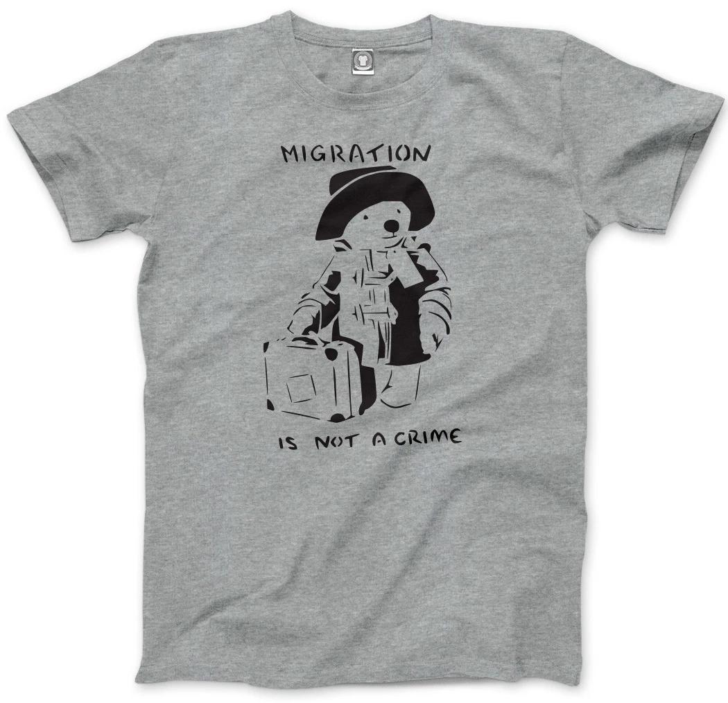 Migration is not a Crime Banksy Mens Unisex T-Shirt 3XL