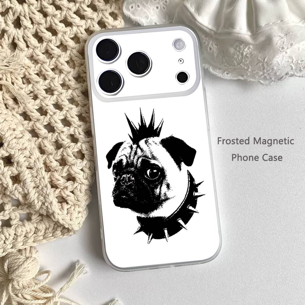 

Funny Pug dog bulldog Phone Case For iPhone 17,16,15,14,13,12,11 Pro,Max,Plus,Mini,Air,E Magnetic Frosted Clear iPhone15pro
