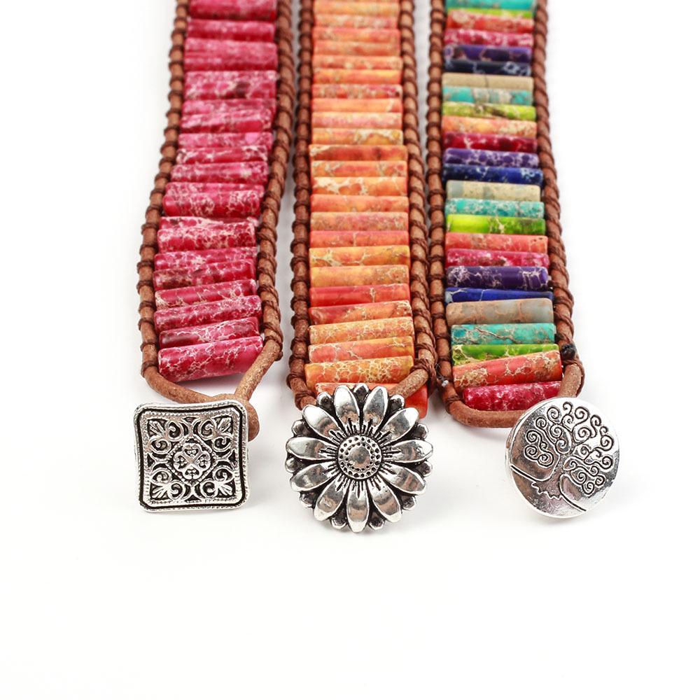 Seven-Color Imperial Stone Chakra Bracelet: Handmade, European & American Style