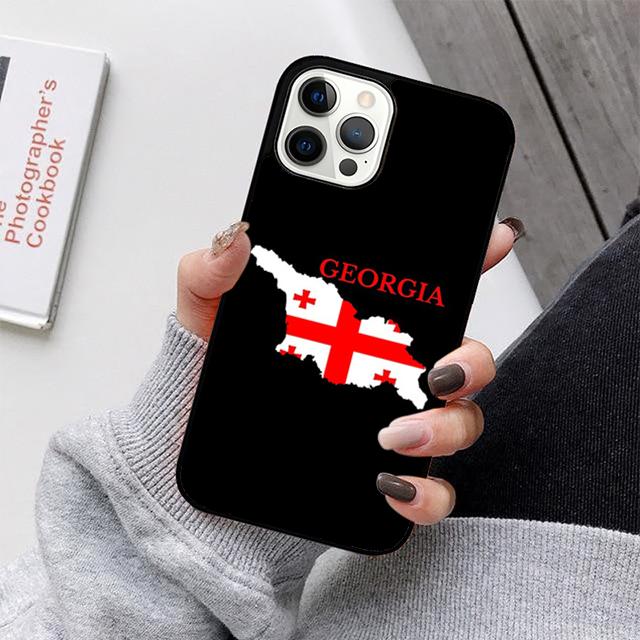 Georgia Flag Phone Case For iPhone 17 Air 16 15 14 13 12 11 Pro Max Plus Max Cover Shell coque