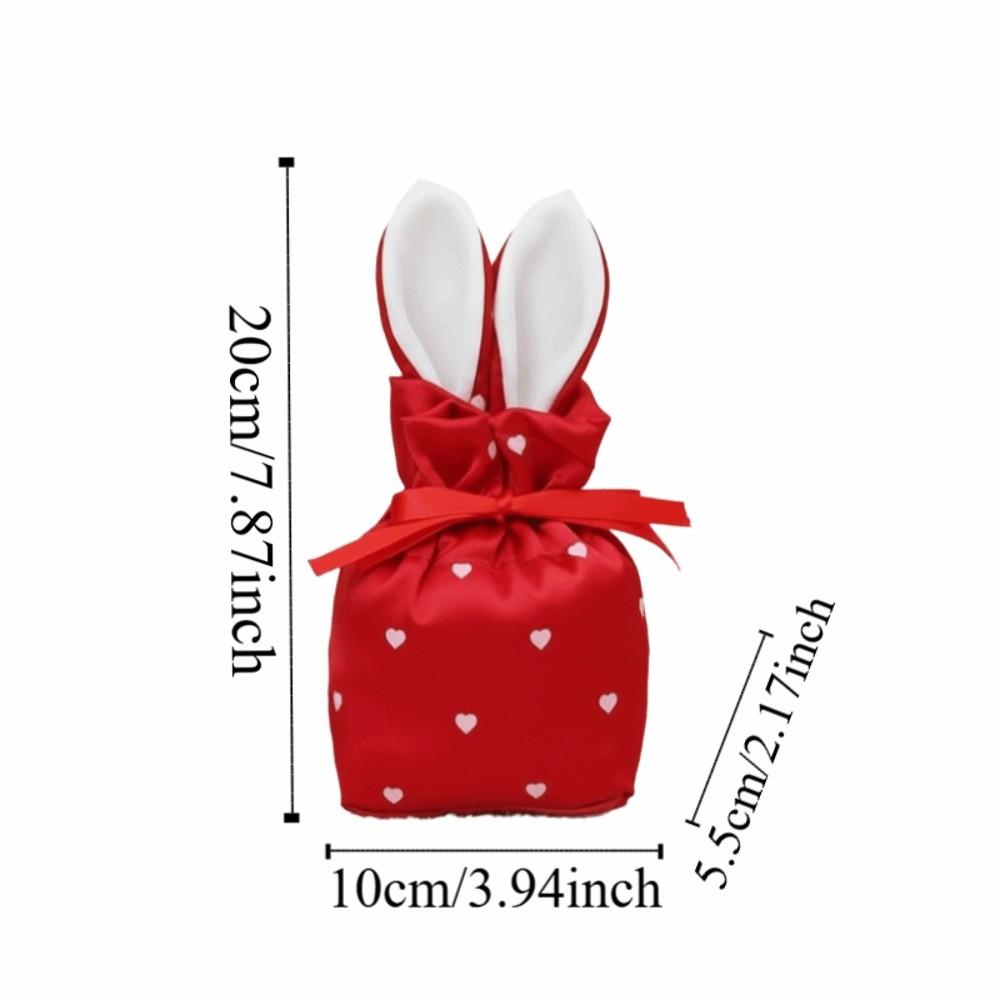 5 Pcs/Set Durable Rabbit Ears Drawstring Bags Reusable Candy Packaging Box  Holiday Decor