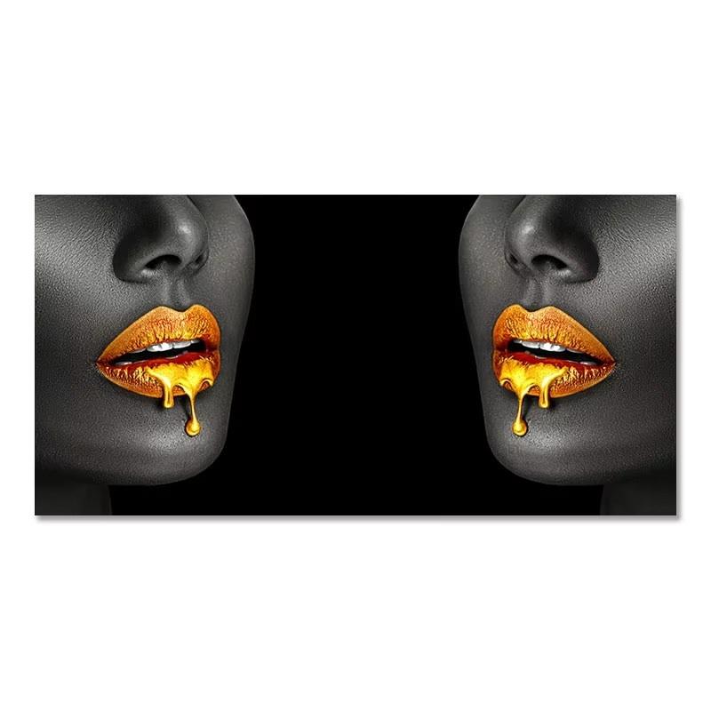 Golden Female Art Canvas Painting Art For Living Room Modern Frameless Canvas Poster for Bedroom and Living Room Decoration