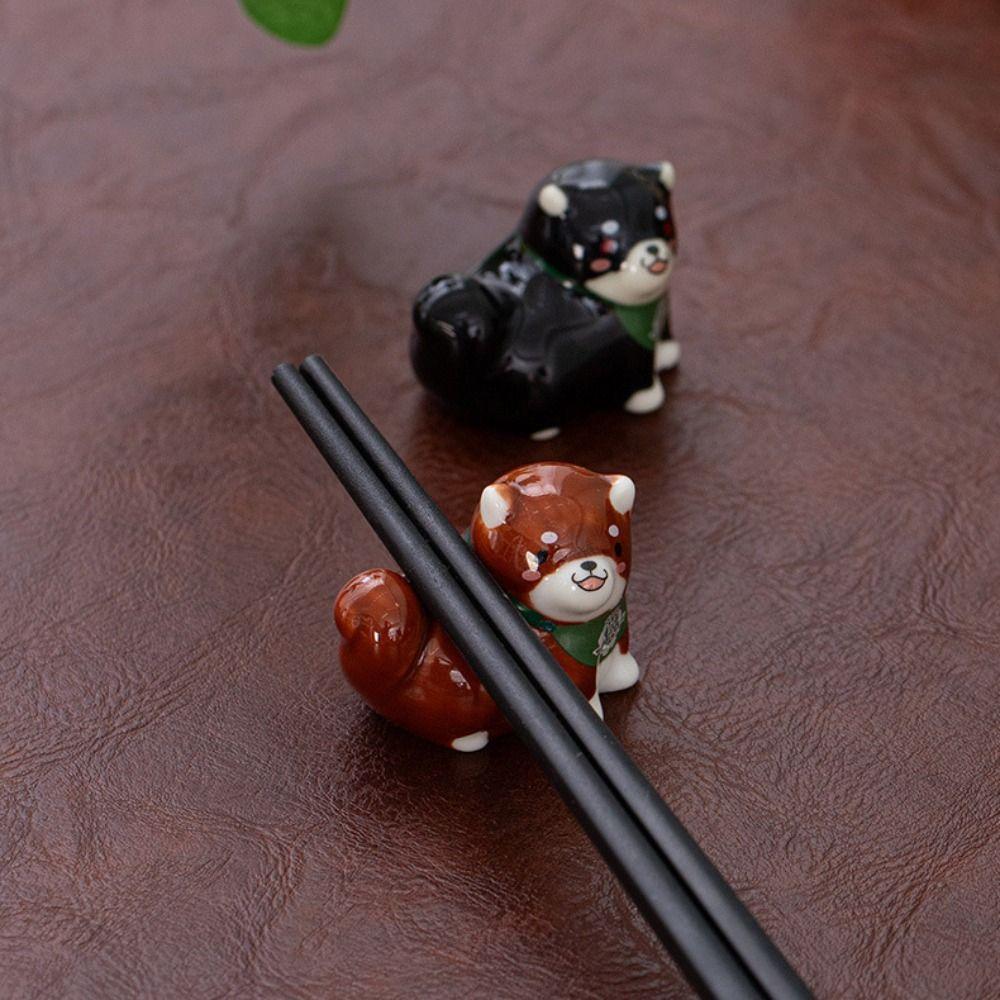 Soporte para Palillos con Forma de Perro Cerámico Estante para Palillos Práctico Decoración de Mesa Cocina