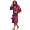 Men's Hooded Coral Fleece Flannel Bathrobe Pajamas Homewear