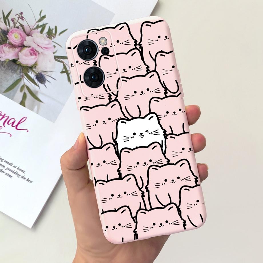 For Oppo Find X5 Lite / Find X5 Pro Phone Case Soft Matte Liquid Silicone Cute Animals Painting Bumper On FindX5 Lite x5Pro Capa