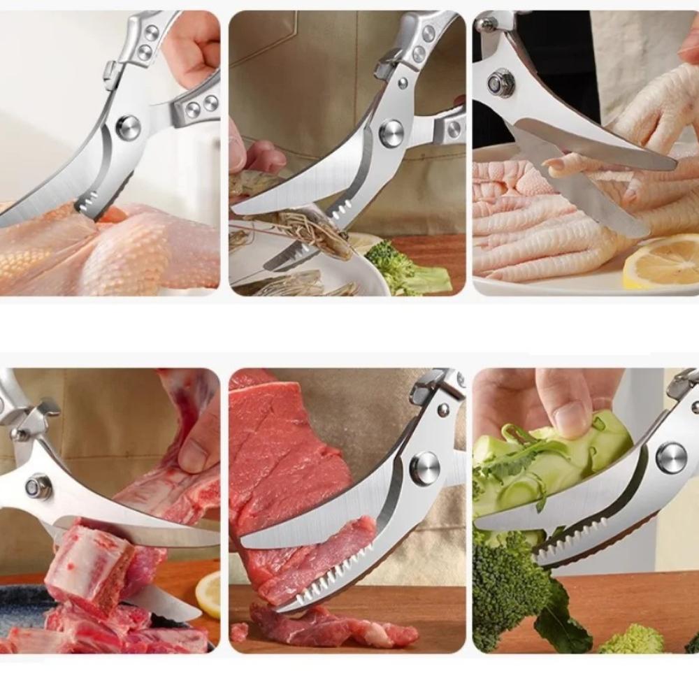 2026 New Kitchen Strong Scissors Sharp Stainless Steel Scissors BBQ Scissors Household Chicken Bone Scissors, Steak Scissors