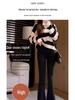 Women's Black High-Waist Flared Plush Pants - Autumn/Winter 2025 Collection