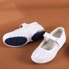 Air Cushion Nurse Shoes Women's Soft Sole Comfortable Breathable Deodorant Not Tired Feet Cowhide Spring and Summer White Strap Sandals
