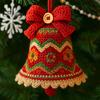 DIY Pletená vánoční ozdoba Háčkovaný zvonek Sada Ručně pletený Santa Claus Pletací projekt pro ozdobu stromku Sváteční sada pro kutily Začátečníci Dospělí