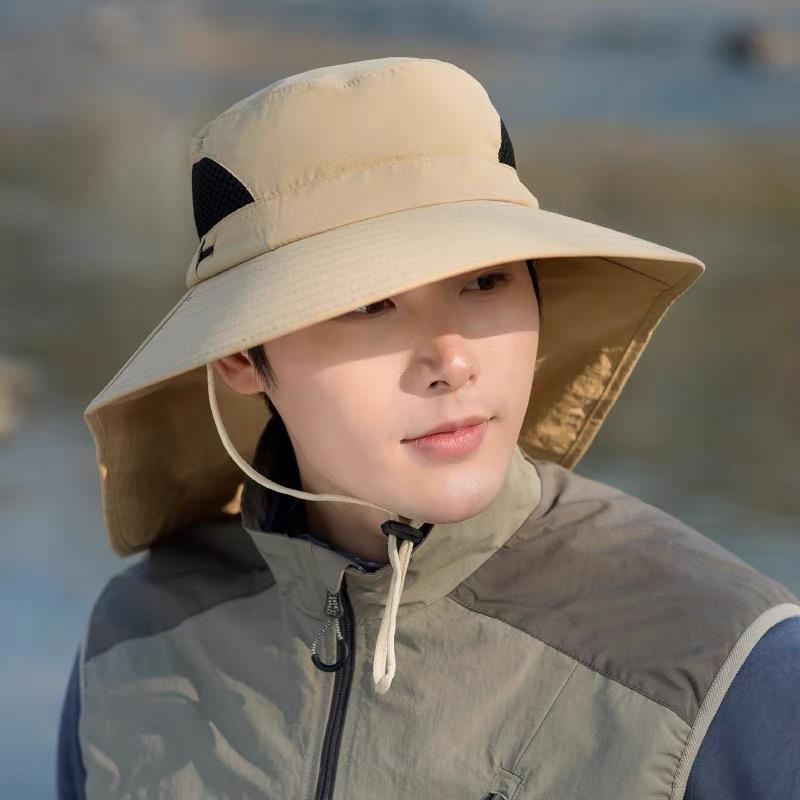 Sunscreen Hat Men'S Fishing Hat Shawl Mask Bucket Hat Outdoor Sun Hat Breathable Cool Hat Quick Drying Mountaineering Hat