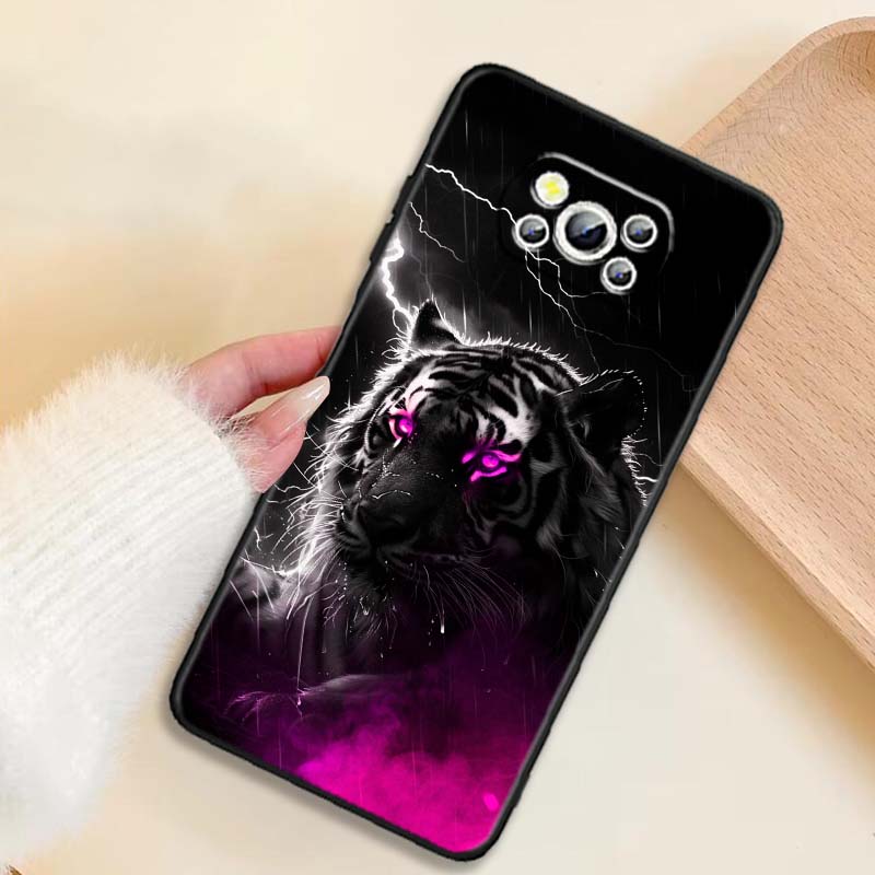Lion Bear Cat Cool For Xiaomi Mi Poco F3 F4 F5 F6 X3 X4 X5 X6 X7 M3 M4 M5 M6 M7 GT Pro 5G Black Phone Case