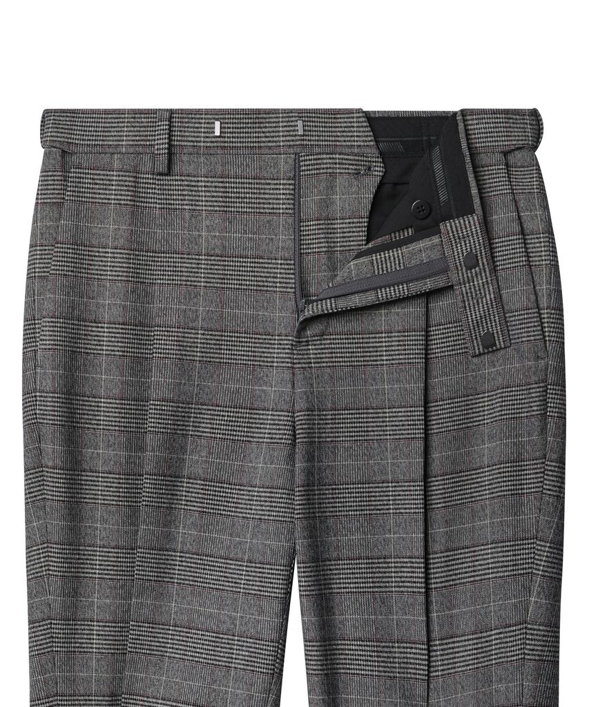 MUSINSA STANDARD Glen Check Wide Hidden Banding Slacks [Brown]
