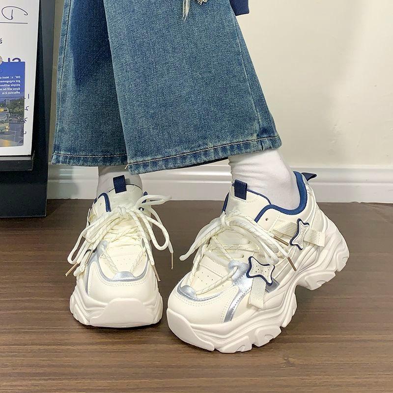 Lightweight women's 2025 new popular autumn versatile platform dad shoes high-end casual platform versatile sports shoes