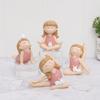 Cute Yoga Girl Shaped Resin Ornament Car Center Console Ornament Figurines Miniatures