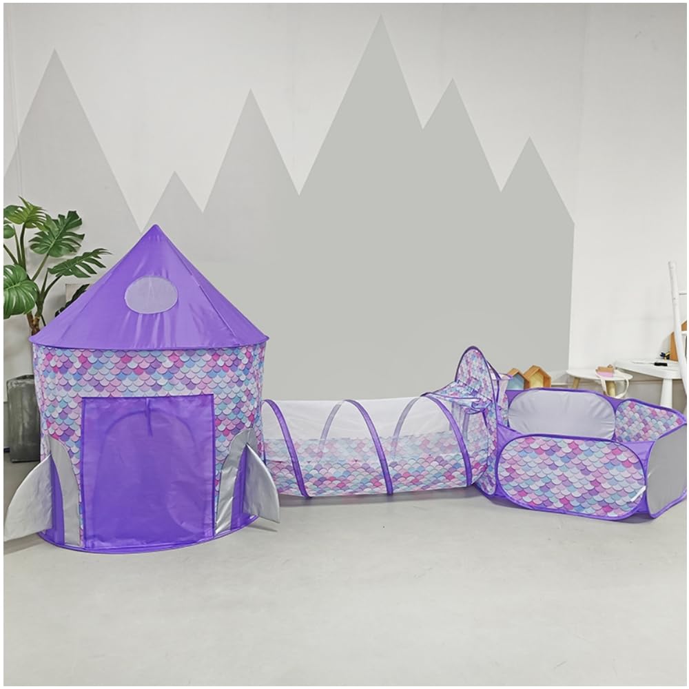 Benebomo Tent Kids Tent Set Pop Up Tent Children 3 Piece Set Ball Pool Tent House Kids Tents Play Tent House Easy Installation Carry Bag Included