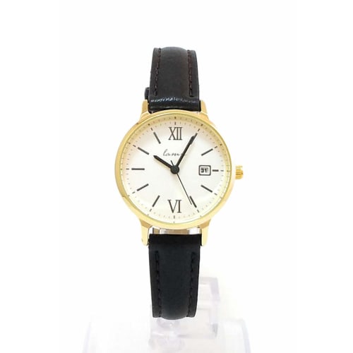 

Lamp Watch with Date Display, Simple Belt, H03419A-1, Black, Women s