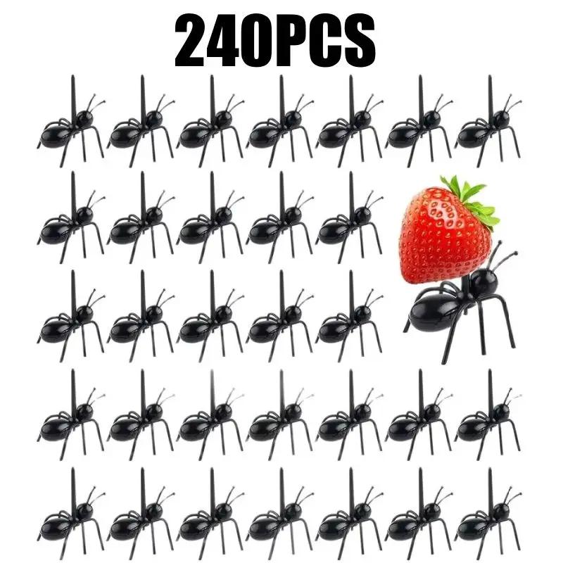 Tierförmige Vorspeisegabeln Wiederverwendbare Ameisen-Zahnstocher Obst-Dessert-Werkzeuge Party-Snack-Picks Hochzeitsveranstaltungen