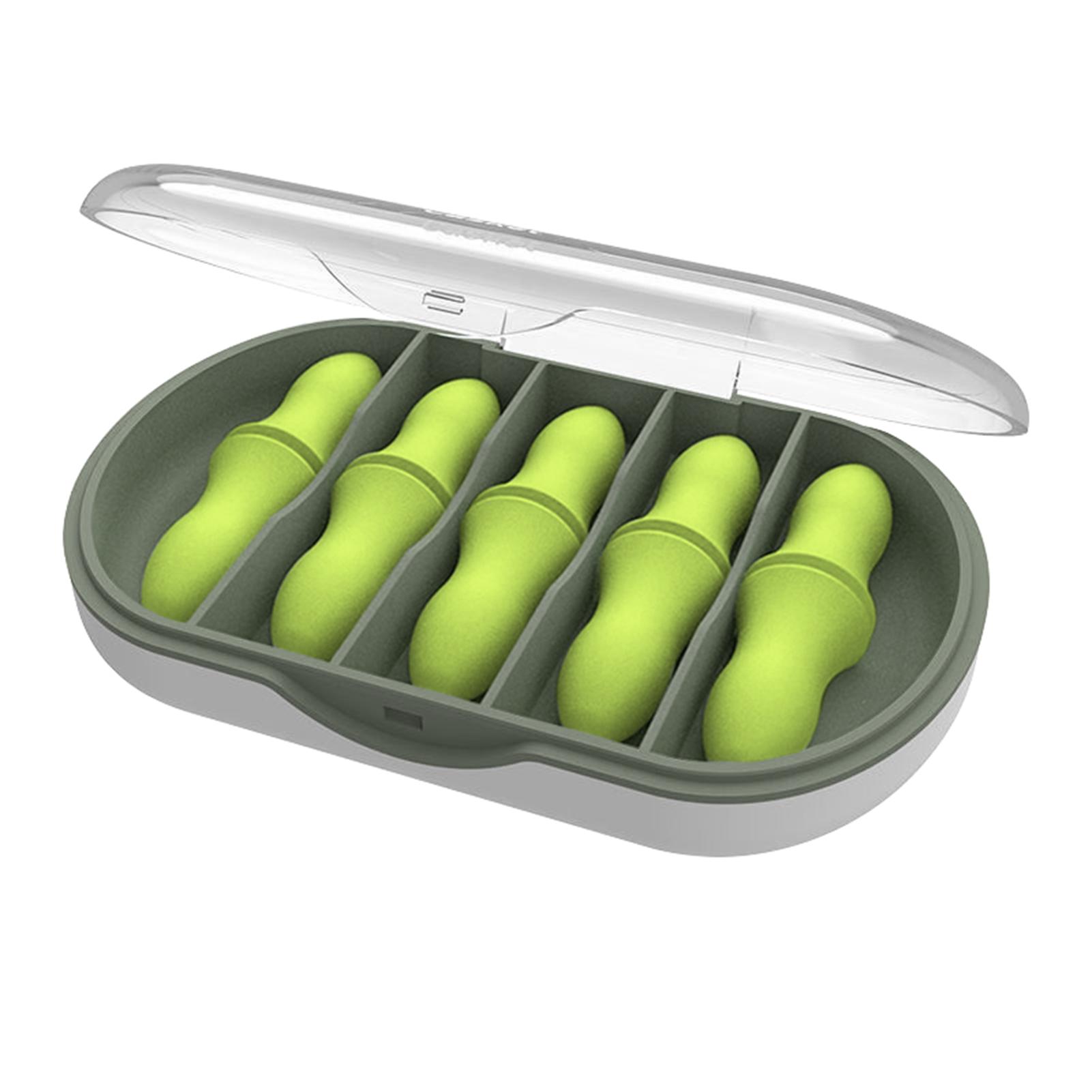 

5 пар ультрамягких пенопластовых беруш с шумоподавлением для сна, храпа, работы, путешествий Type 1 зелёный