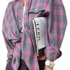 2024 Retro Plaid Loose Shirt: Fashionable Spring/Autumn Style for Women