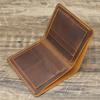 Bifold Design Men Genuine Leather Wallet Retro Male Purse Handmade Wallet  Outdoor