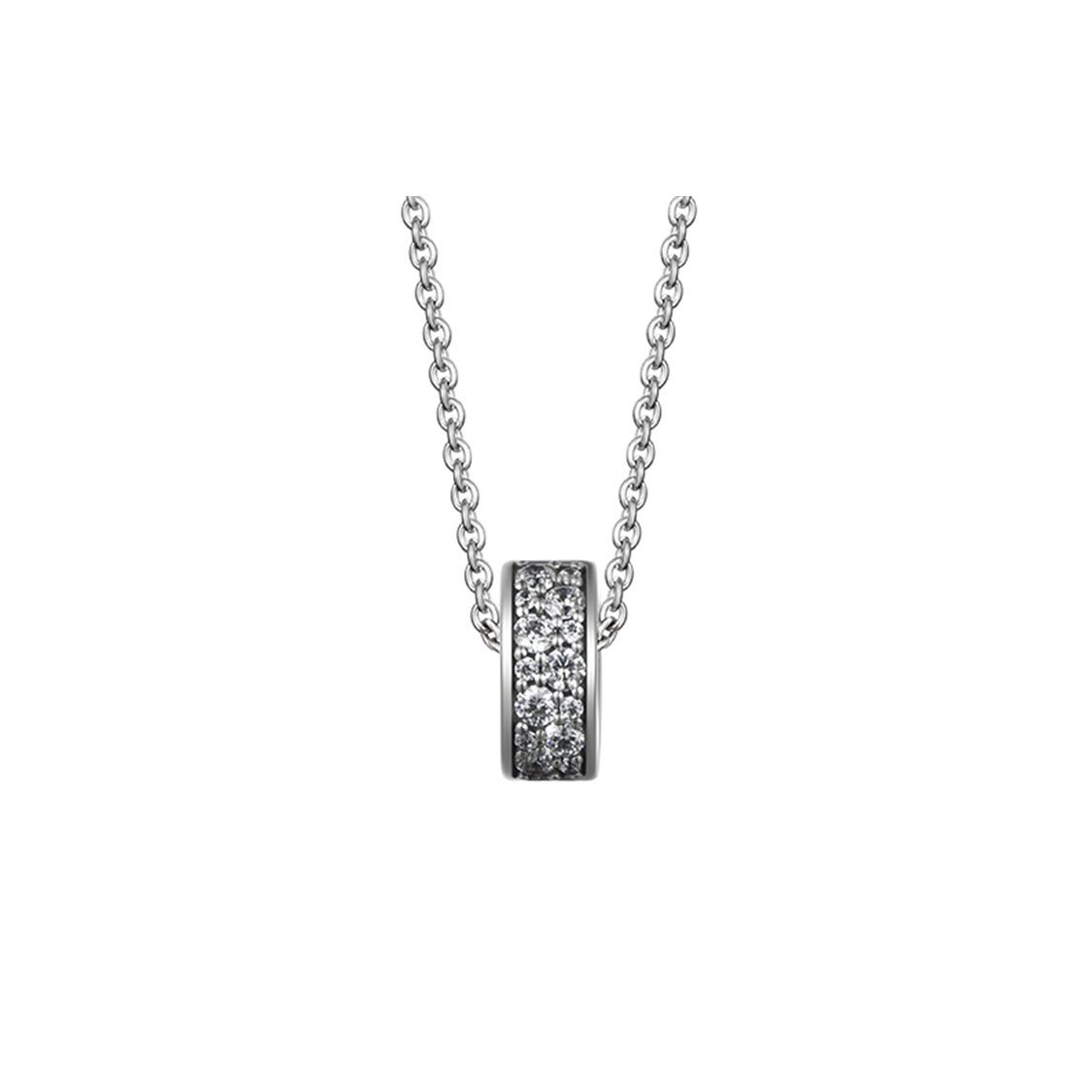 Pandora Crystal Set Crystal Necklace Women necklace Silver ZT-0049 Box,F,Silver