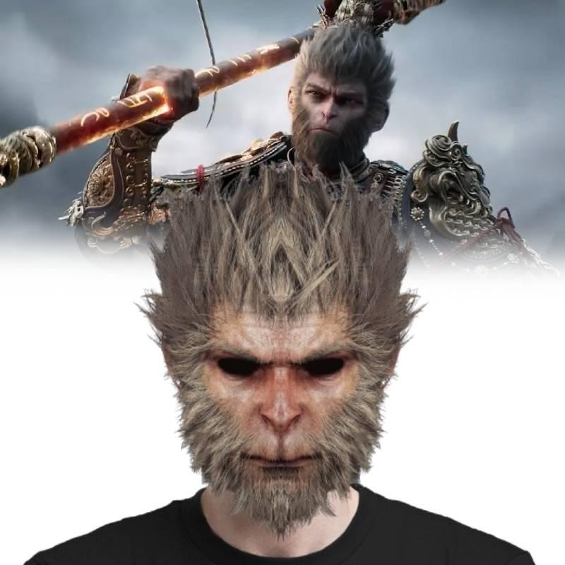 Einzigartige Black Myth Wukong Maske Verspieltes Affenkopfstück für Halloween Cosplay-Events
