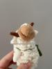 Nepal Handmade Wool Felt Farmer's Hat Sheep Doll Keychain & Bag/Car Charm