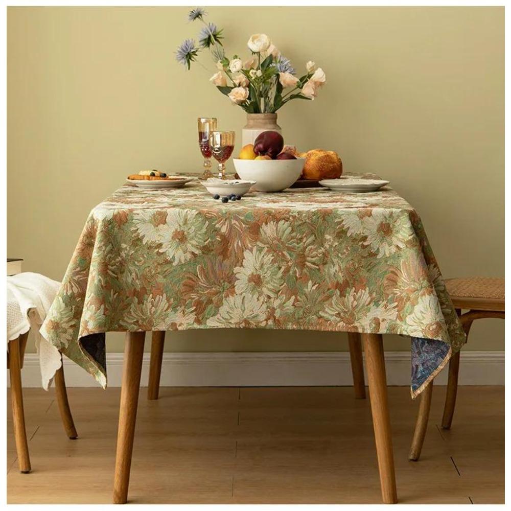 Retro Tablecloth Red Festive Jacquard Table Cloth Christmas Chunky Tablecloth Wedding Decoration Party Table Cloth Desktop Decor