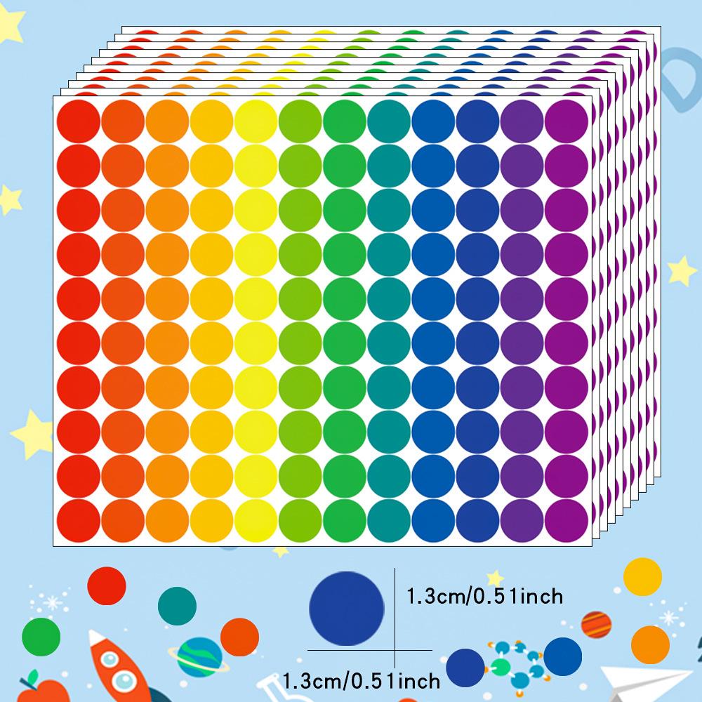 Multi-size Round Color Dot Adhesive Labels for Handwriting & Sealing