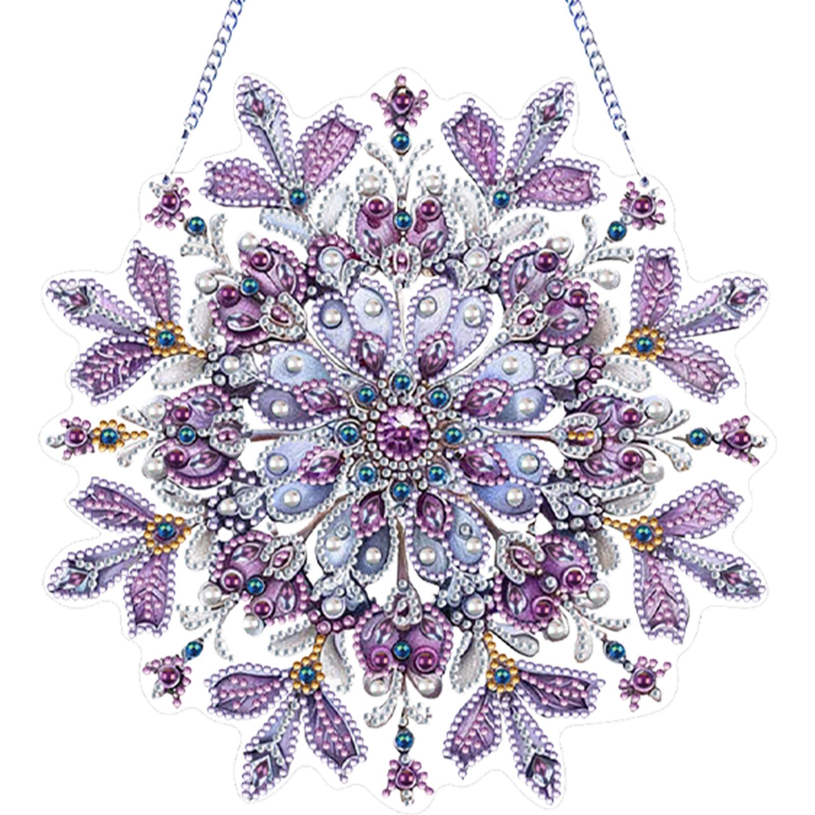 

Winter Snowflake 2D Flat DIY Hanging Diamond Art Kits Diamond Painting Set Special Shape Window Hanging Art for Home Decor
