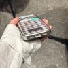 Trendy Plaid Red-White Checker with Turquoise Heart Chic Phone Case for iPhone 17 16 15 14 11 12 13 Pro Max Plus Back Cover