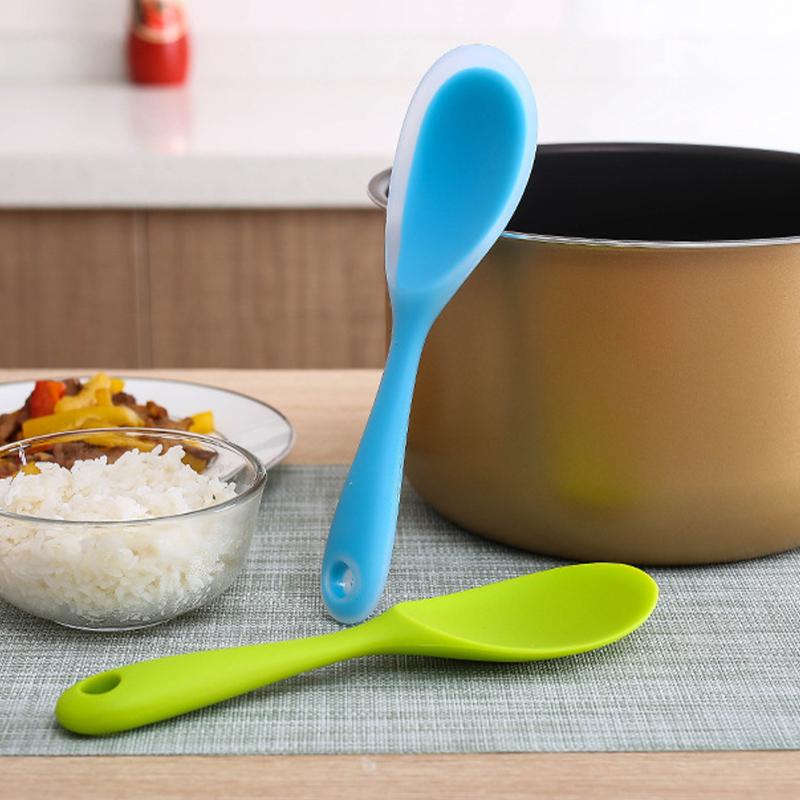 Heat-Resistant Silicone Rice Spoon Food Grade Mixing Ladle Non-Stick Pan Cooking Tools Kitchen Soup Spoons Kitchen Accessories