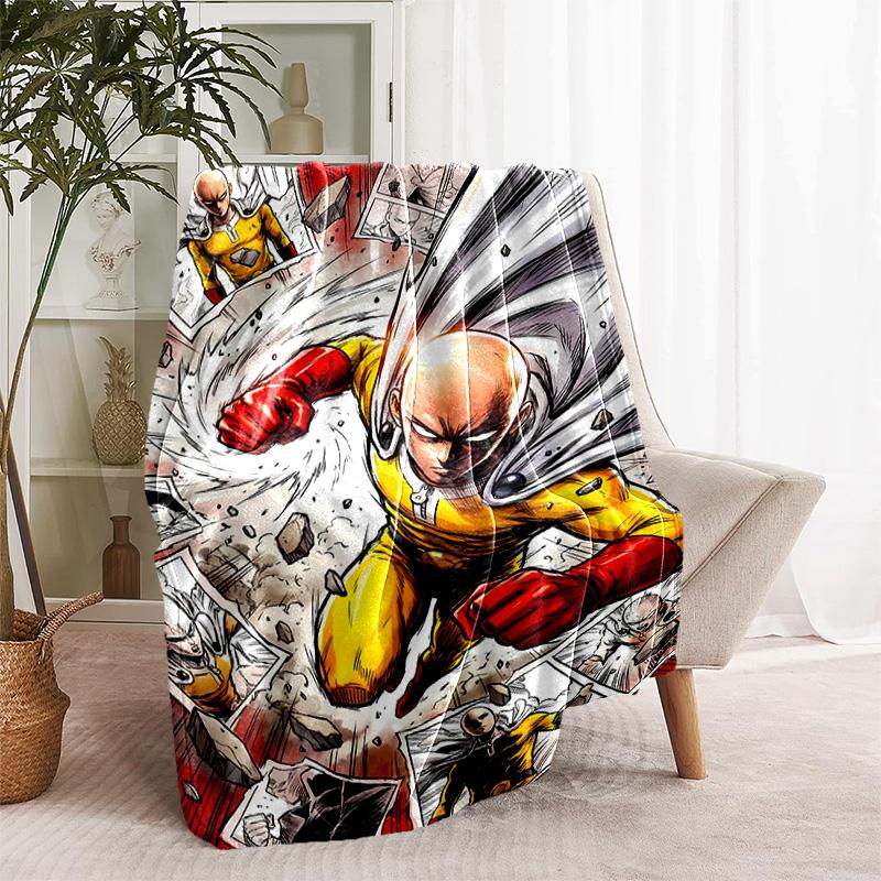 1pc Blanket - One Punch Man Saitama Print Design, Lightweight Blanket for Sofa, Bed- Soft &Warm, Gift for All Seasons