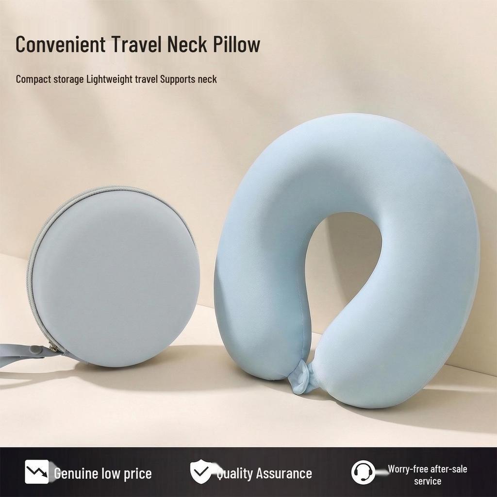 Cross-Border Memory Foam Travel Neck Support Pillow – U-Shaped Portable Pillow for Airplane & Train Sleep