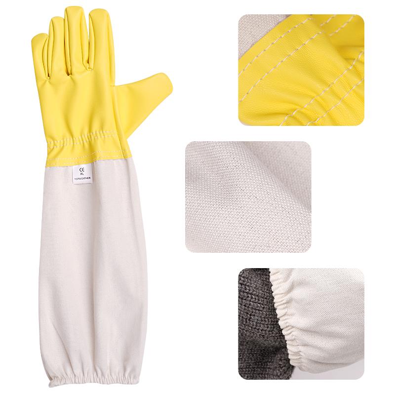 Beekeeping Gloves Anti Bee Bite Gloves Canvas Sleeve Pu Long Gloves Beekeepers Beekeeping Tools Professional Anti Bee Apiculture