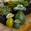 Big Mouth Frog Figurine Resin Frog Family Ornament Waterproof Cartoon Frog Garden Statue for Outdoor Indoor Decor