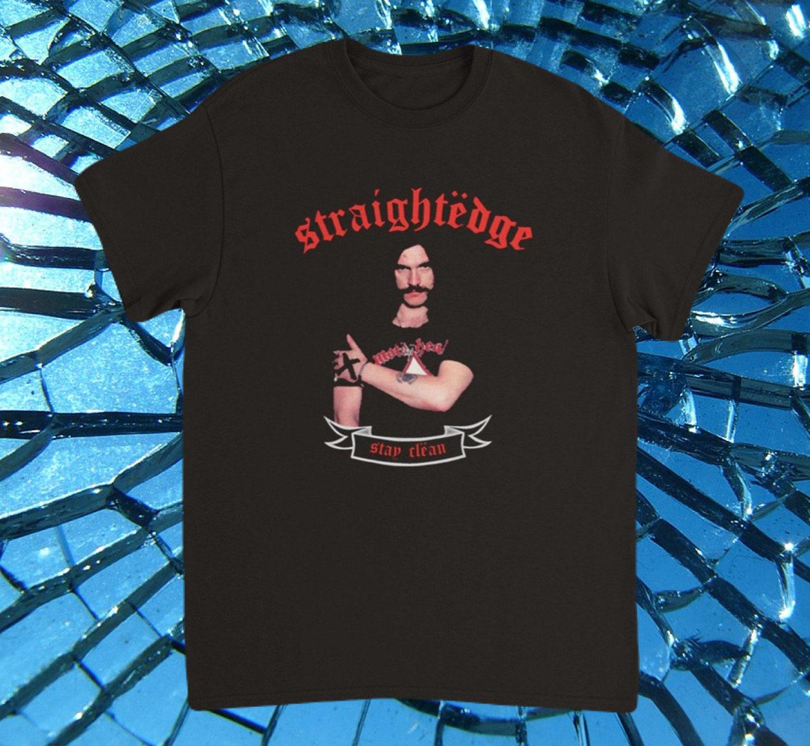 Motörhead - straight edge - stay clean Heavyweight Unisex Crewneck T shirt XL