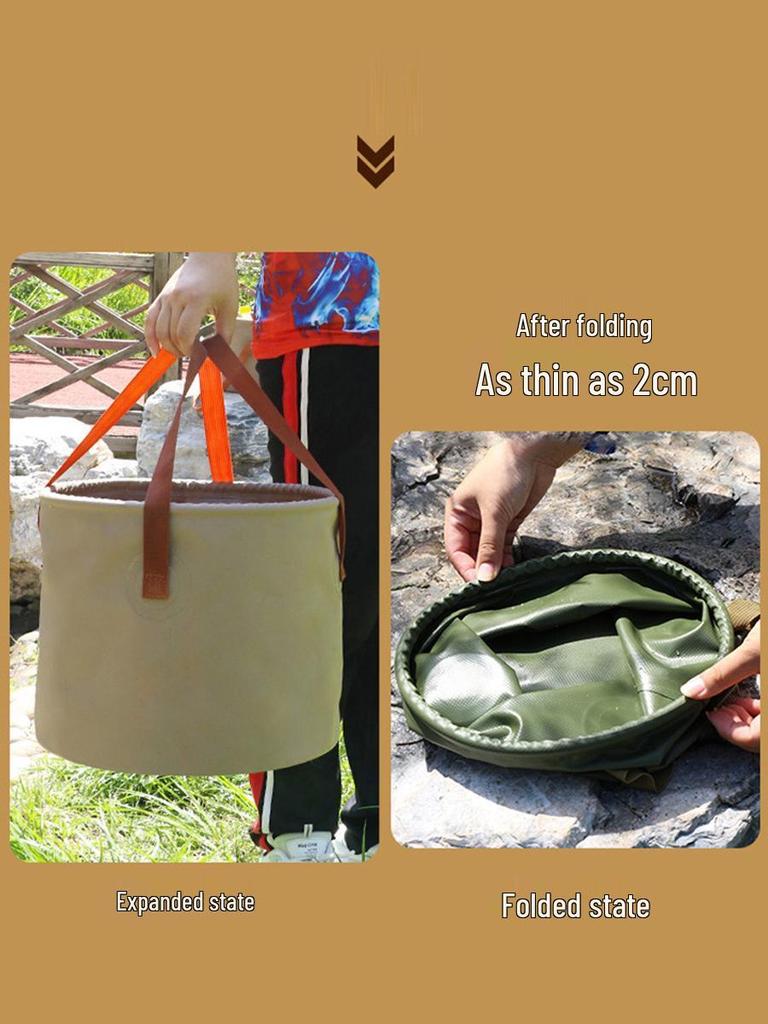 Seau à eau portable multifonctionnel pour le voyage, le camping, le trempage des pieds, la pêche et les activités de plein air