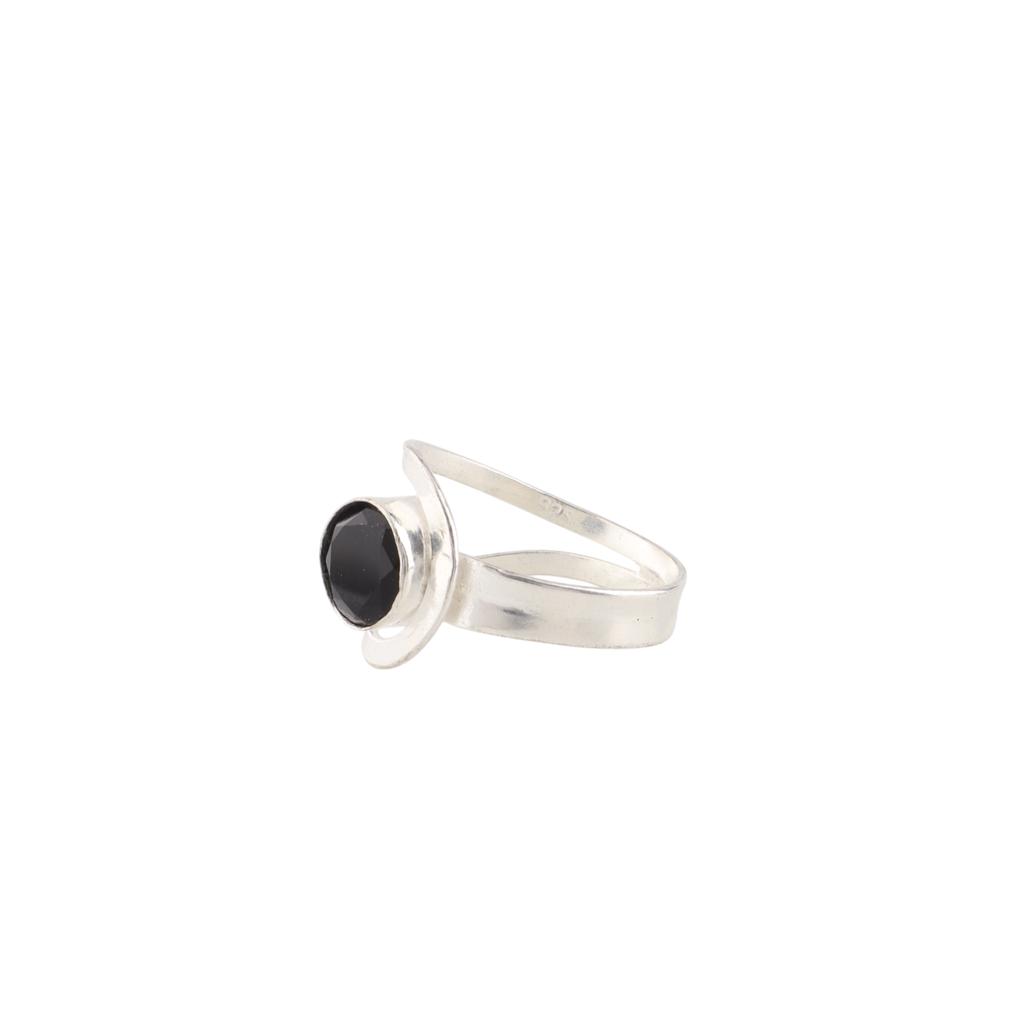 Black Onyx Gemstone 925 Sterling Silver Jewelry Handcrafted Ring Gift For Women RR-68-17