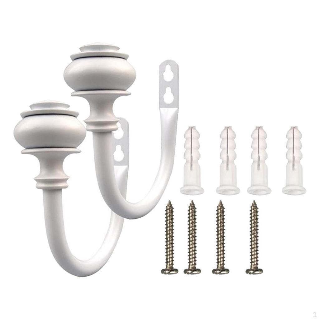 Buy 1Pair Curtain Rods Drapery Holdbacks Iron Holders Black at