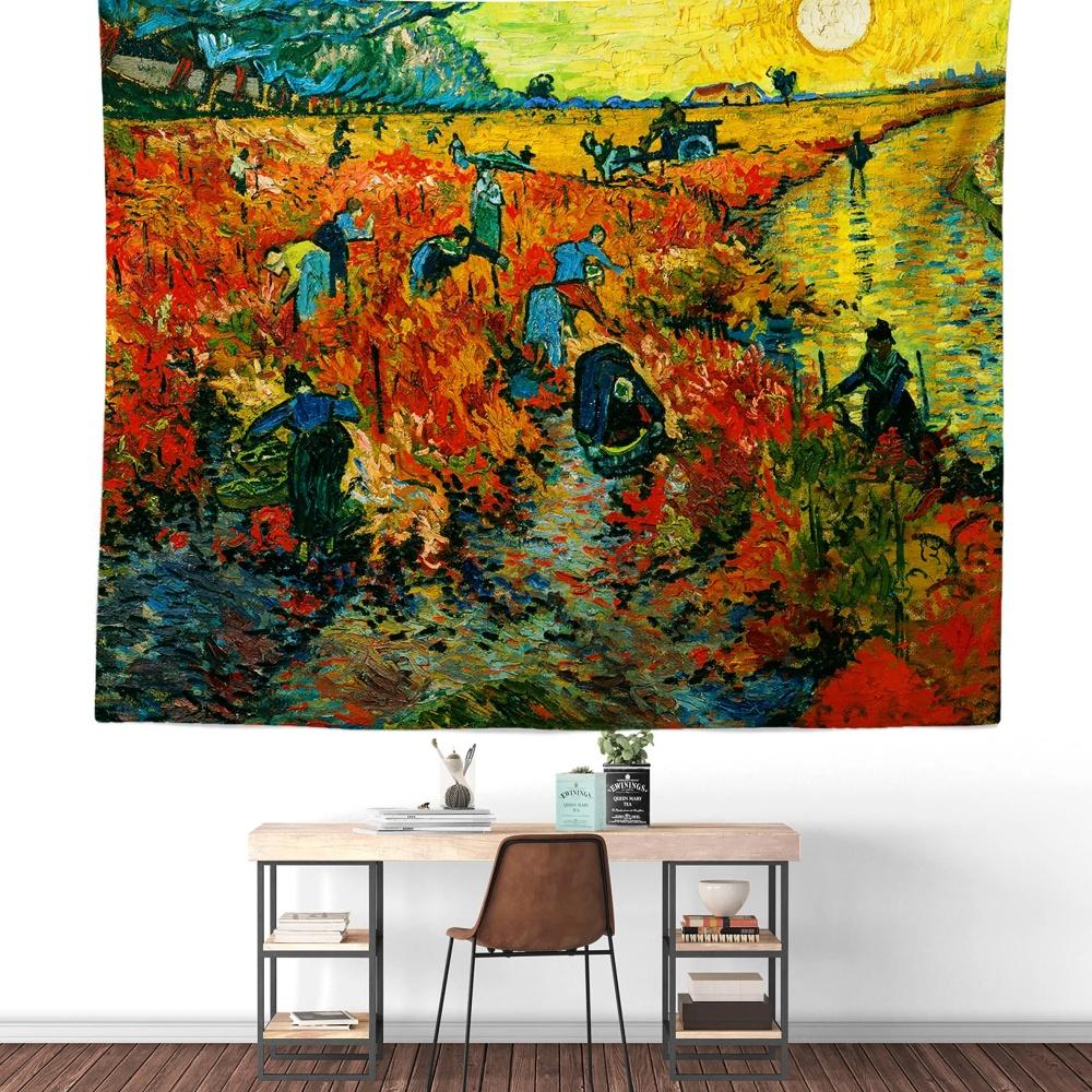 Van Gogh Art Tapestry Hippie Abstract Tapestry Vintage Aesthetics Tapestry Wall Hanging Tapestries Dorm Art Living Room Bedroom