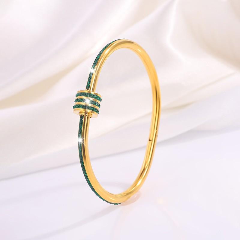 Starry Sky Full Diamond Titanium Steel Bracelet – Versatile, No-Fade Silver Women's Fashion Accessory