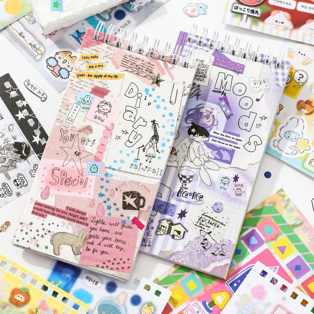 JIAMEI 20sheets Fun Collection Book Series Kawaii Ins Die Cut Sticker Book DIY Basic Decoration Handmade Scrapbooking Supplies