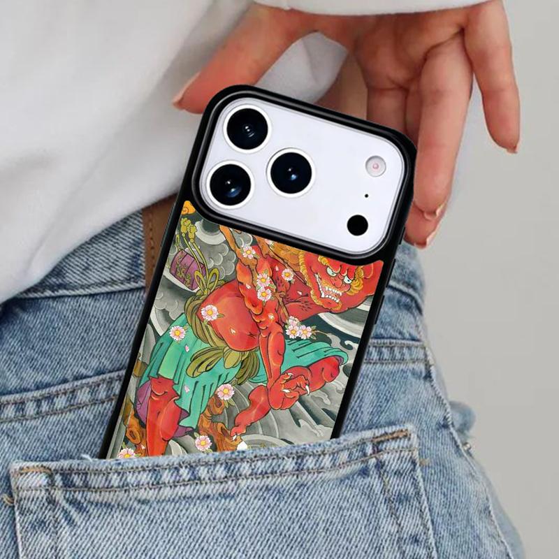 

Чехол для телефона Самурайский Демон для iPhone 17ProMax 12 13 14 15 16e 17 Pro Max Plus Air Cover iPhone 12 Pro Max