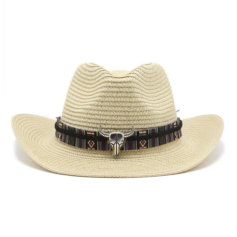 Western Cowboy Bull Head Straw Hat Ethnic Style Tibetan Tibetan Jazz Top Hat Dance Drama Hat