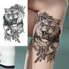 1 Sheet Snake Fox Tiger Skull Demon Temporary Tattoos For Men Adults Women Arm Forearm Fake Tattoo Sticker Sleeve Water Transfer
