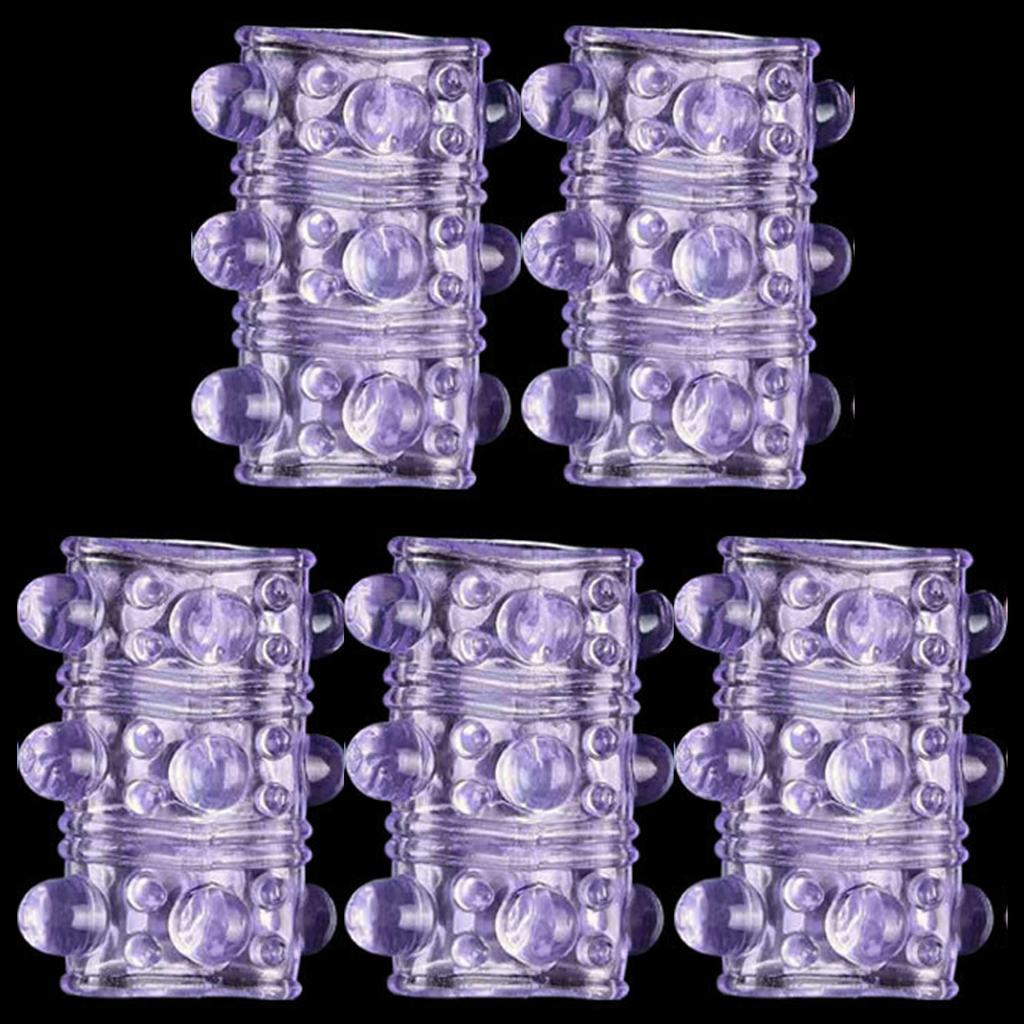 SET 5 bucăți inel pentru penis, prezervative din silicon moale, mânecă extensibilă pentru penis, mărire a penisului, ejaculare, Jucării sexuale erotice pentru bărbați