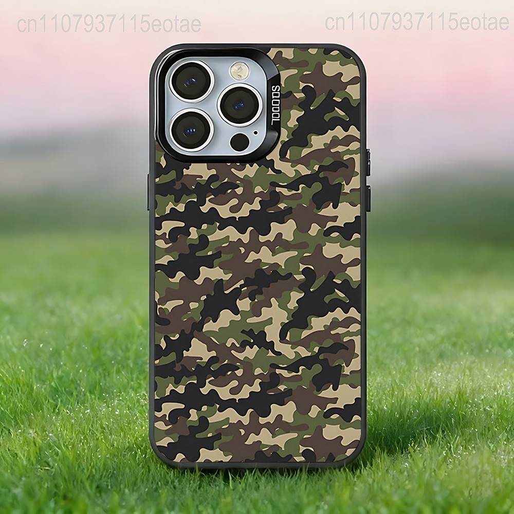 Camouflage Camo Military Cool Black Phone Case Compatible with iPhone 17 16 15 14 13 12 11, Pro, Max, Plus, E, Air, Mini