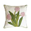 Modern Style Embroidered Tulip Cute Pillow Cover Sofa Living Room Bay Window Decorative Seat Cushion By Pillowcase