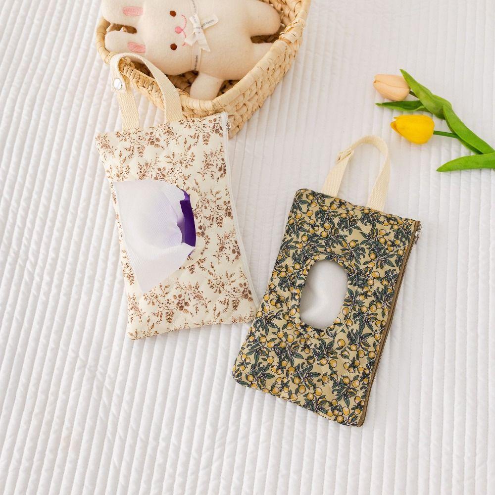 Floral Design Baby Wipes Dispenser Portable Baby Wet Wipe Pouch Wet Tissue Storage Bag  Travel Use